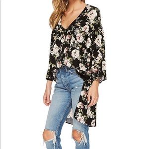Show Me Your MuMu Black Rose Floral Tunic